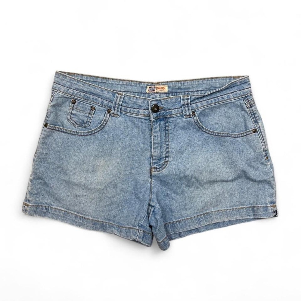 Vintage Y2K Faded Glory Light Wash Denim Mom Shorts Mid Rise Women's 10